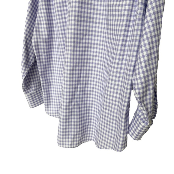 Neiman Marcus Men's Purple Gingham Check Classic Fit Button-Up Dress Shirt 16.5 - Picture 8 of 8